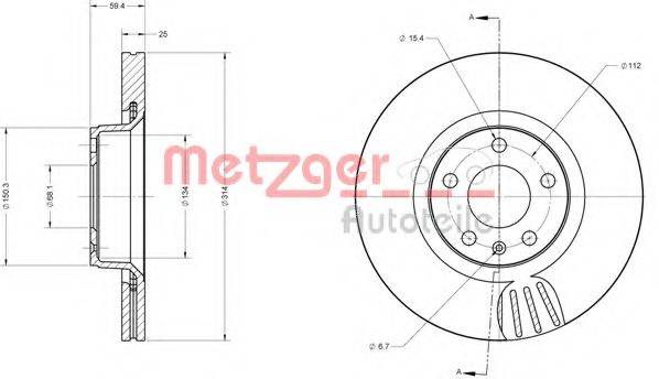 METZGER 6110335 гальмівний диск