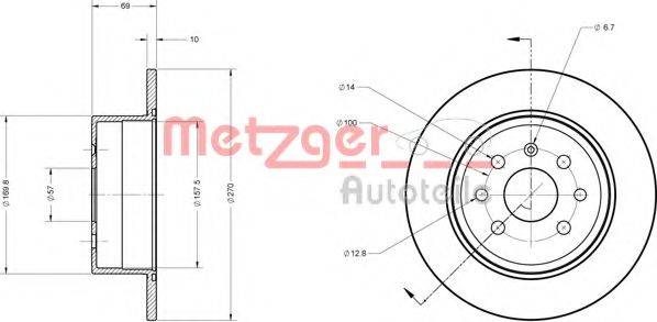 METZGER 6110339 гальмівний диск