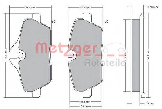 METZGER 1170055 Комплект гальмівних колодок, дискове гальмо