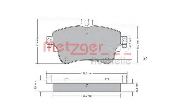 METZGER 1170149 Комплект гальмівних колодок, дискове гальмо