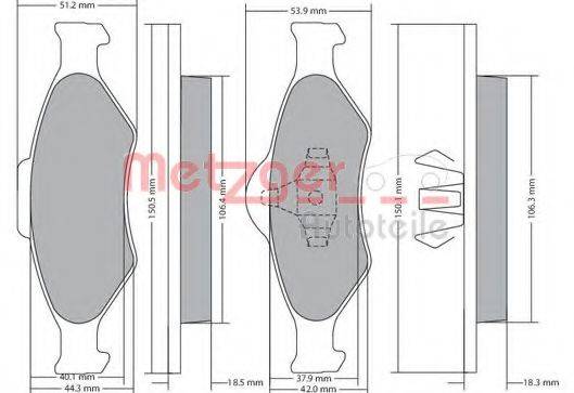 METZGER 1170188 Комплект гальмівних колодок, дискове гальмо