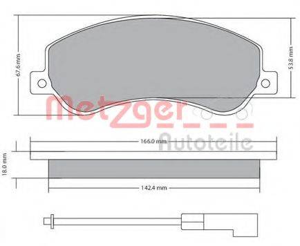 METZGER 1170290 Комплект гальмівних колодок, дискове гальмо