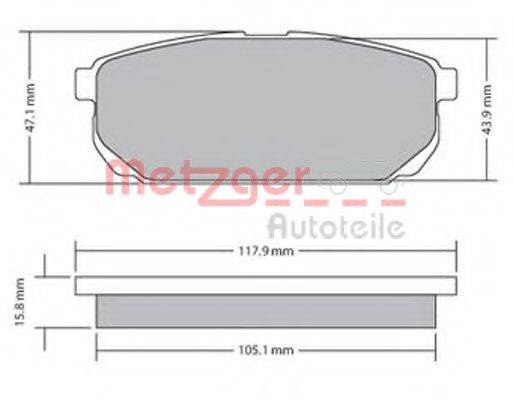 METZGER 1170298 Комплект гальмівних колодок, дискове гальмо