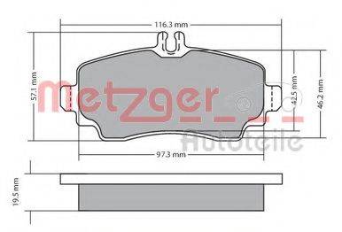 METZGER 1170353 Комплект гальмівних колодок, дискове гальмо