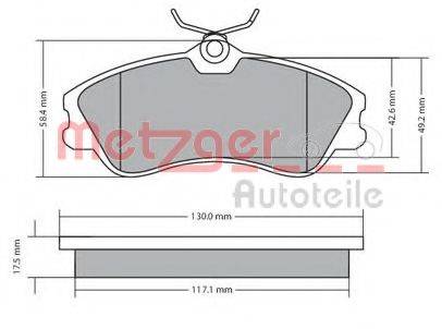 METZGER 1170377 Комплект гальмівних колодок, дискове гальмо