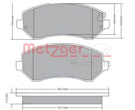 METZGER 1170378 Комплект гальмівних колодок, дискове гальмо