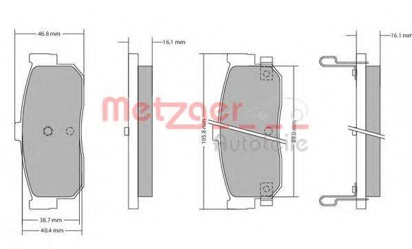 METZGER 1170387 Комплект гальмівних колодок, дискове гальмо