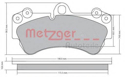 METZGER 1170405 Комплект гальмівних колодок, дискове гальмо