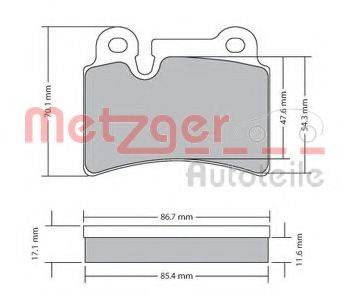 METZGER 1170408 Комплект гальмівних колодок, дискове гальмо