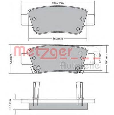 METZGER 1170508 Комплект гальмівних колодок, дискове гальмо