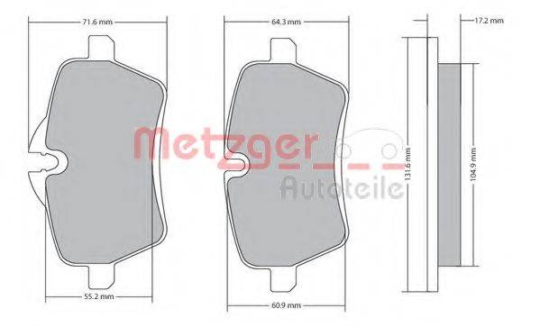 METZGER 1170561 Комплект гальмівних колодок, дискове гальмо