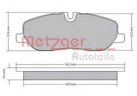 METZGER 1170668 Комплект гальмівних колодок, дискове гальмо