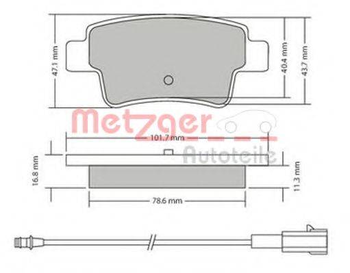 METZGER 1170685 Комплект гальмівних колодок, дискове гальмо