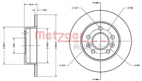 METZGER 6110273 гальмівний диск