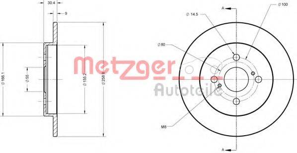 METZGER 6110495 гальмівний диск