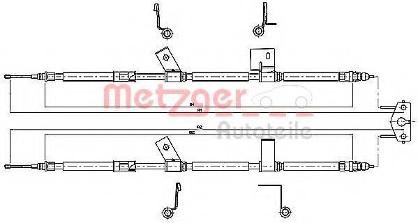 METZGER 115780 Трос, стоянкова гальмівна система