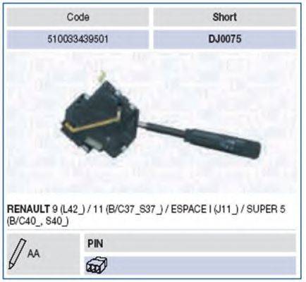 MAGNETI MARELLI 510033439501 Вимикач на колонці кермового керування