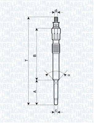 MAGNETI MARELLI 062900043304 Свічка розжарювання