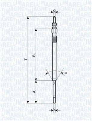 MAGNETI MARELLI 062900060304 Свічка розжарювання