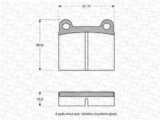 MAGNETI MARELLI 363702160097 Комплект гальмівних колодок, дискове гальмо