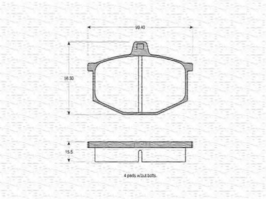 MAGNETI MARELLI 363702160121 Комплект гальмівних колодок, дискове гальмо