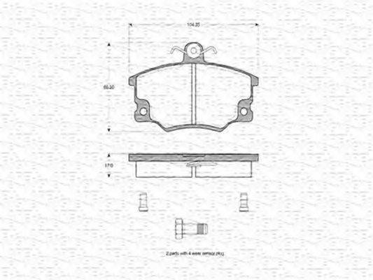 MAGNETI MARELLI 363702160140 Комплект гальмівних колодок, дискове гальмо