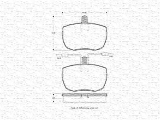 MAGNETI MARELLI 363702160142 Комплект гальмівних колодок, дискове гальмо