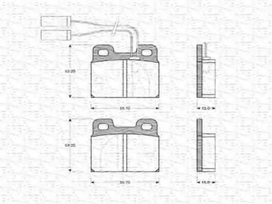 MAGNETI MARELLI 363702160155 Комплект гальмівних колодок, дискове гальмо