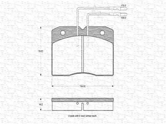 MAGNETI MARELLI 363702160162 Комплект гальмівних колодок, дискове гальмо