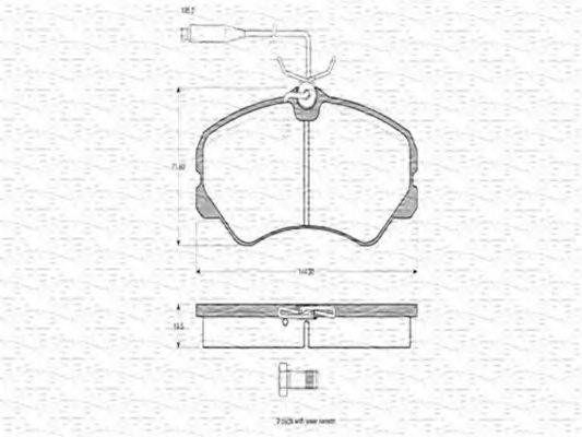 MAGNETI MARELLI 363702160183 Комплект гальмівних колодок, дискове гальмо