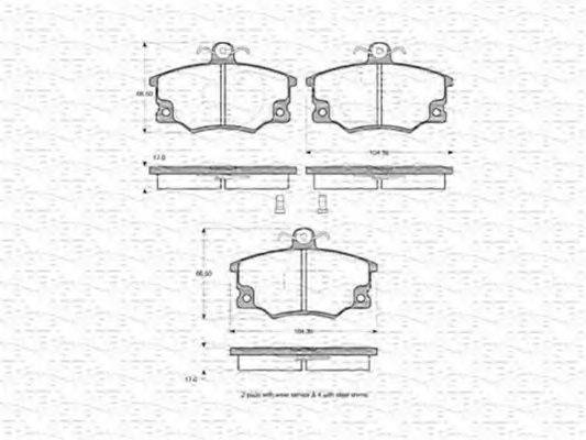 MAGNETI MARELLI 363702160230 Комплект гальмівних колодок, дискове гальмо