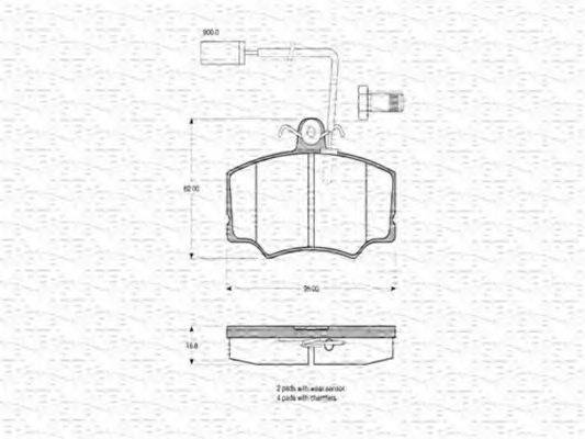 MAGNETI MARELLI 363702160250 Комплект гальмівних колодок, дискове гальмо