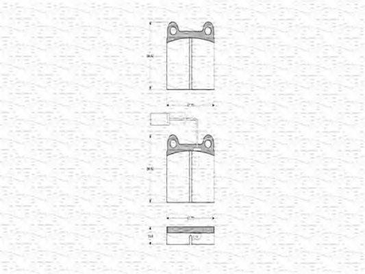 MAGNETI MARELLI 363702160281 Комплект гальмівних колодок, дискове гальмо