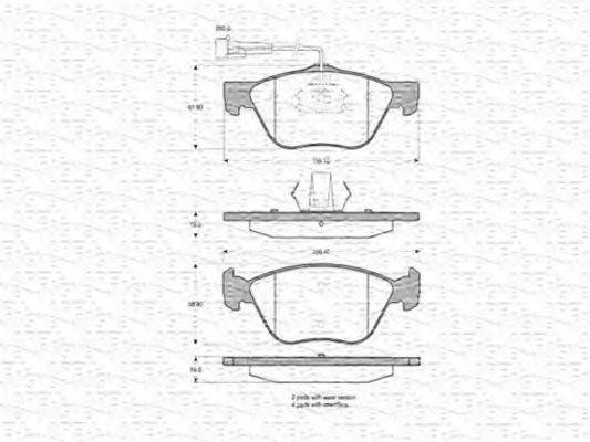 MAGNETI MARELLI 363702160360 Комплект гальмівних колодок, дискове гальмо