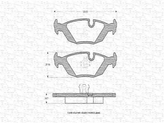 MAGNETI MARELLI 363702160547 Комплект гальмівних колодок, дискове гальмо