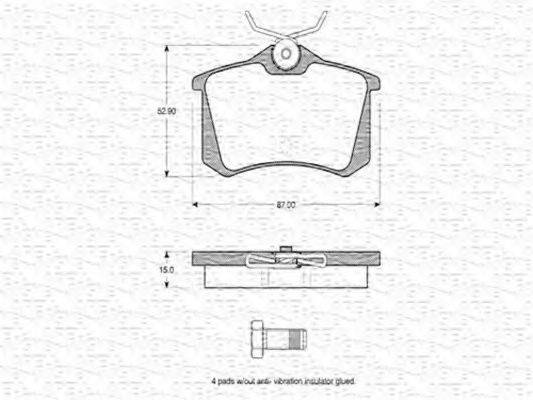 MAGNETI MARELLI 363702160566 Комплект гальмівних колодок, дискове гальмо