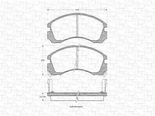 MAGNETI MARELLI 363702160568 Комплект гальмівних колодок, дискове гальмо