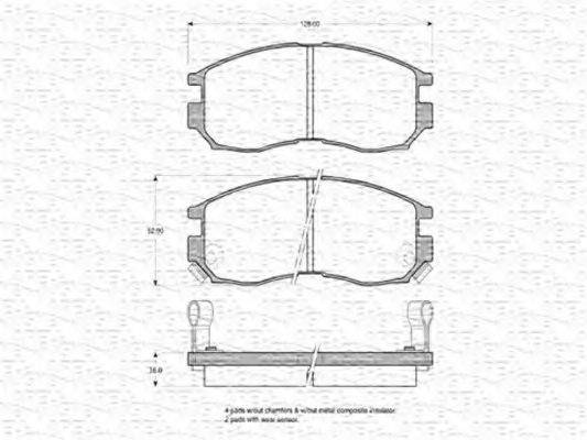 MAGNETI MARELLI 363702160570 Комплект гальмівних колодок, дискове гальмо