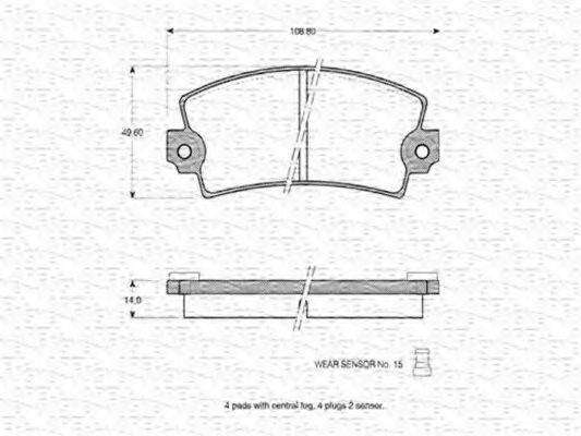 MAGNETI MARELLI 363702160662 Комплект гальмівних колодок, дискове гальмо