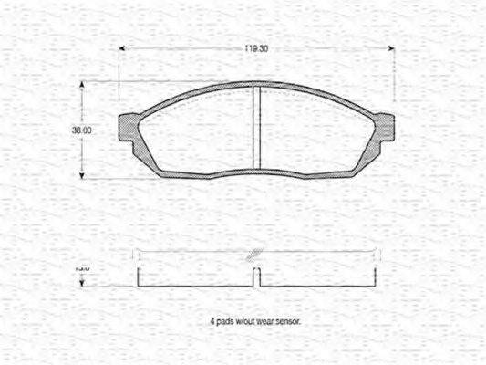 MAGNETI MARELLI 363702160711 Комплект гальмівних колодок, дискове гальмо