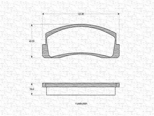 MAGNETI MARELLI 363702160718 Комплект гальмівних колодок, дискове гальмо