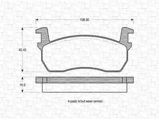 MAGNETI MARELLI 363702160737 Комплект гальмівних колодок, дискове гальмо