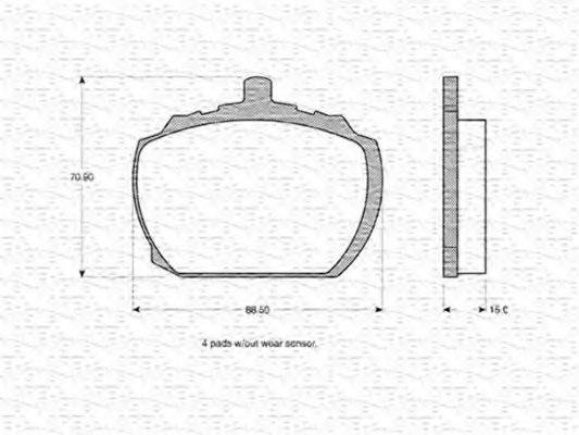 MAGNETI MARELLI 363702160797 Комплект гальмівних колодок, дискове гальмо