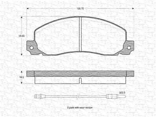 MAGNETI MARELLI 363702160798 Комплект гальмівних колодок, дискове гальмо