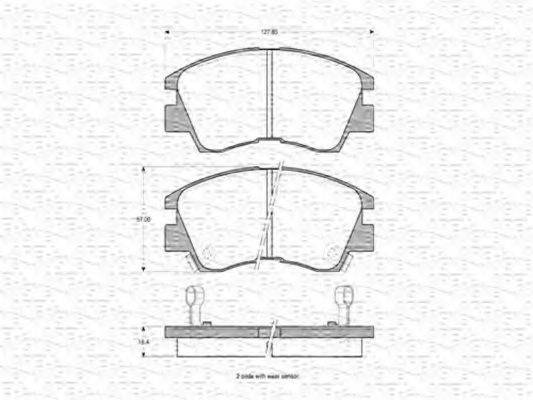 MAGNETI MARELLI 363702160884 Комплект гальмівних колодок, дискове гальмо