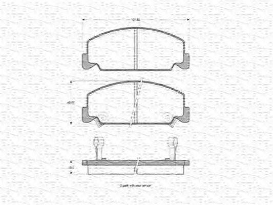 MAGNETI MARELLI 363702160904 Комплект гальмівних колодок, дискове гальмо