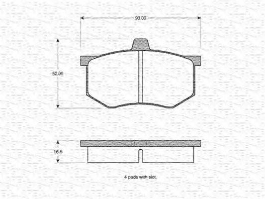 MAGNETI MARELLI 363702160926 Комплект гальмівних колодок, дискове гальмо