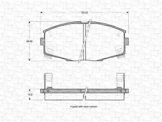 MAGNETI MARELLI 363702160961 Комплект гальмівних колодок, дискове гальмо