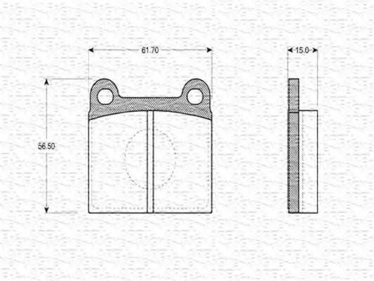 MAGNETI MARELLI 363702160980 Комплект гальмівних колодок, дискове гальмо