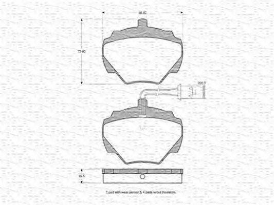 MAGNETI MARELLI 363702161000 Комплект гальмівних колодок, дискове гальмо